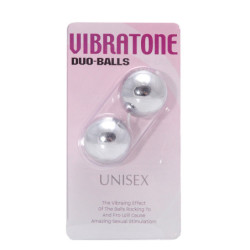 VIBRATONE DUO BALLS SILVER BLISTERCARD