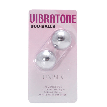 VIBRATONE DUO BALLS SILVER BLISTERCARD