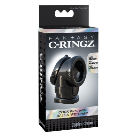 FANTASY C-RINGZ COCK PIPE WITH BALL-STRETCHER BLACK