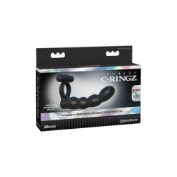 FANTASY C-RINGZ POSABLE PARTNER DOUBLE PENETRATOR BLACK