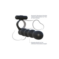 FANTASY C-RINGZ POSABLE PARTNER DOUBLE PENETRATOR BLACK