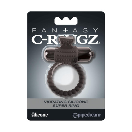 FANTASY C-RINGZ VIBRATING SILICONE SUPER RING BLACK