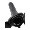 FETISH FANTASY SERIES 8 INCH VIBRATING HOLLOW STRAP-ON BLACK