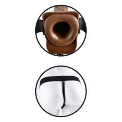 FETISH FANTASY SERIES 7 INCH HOLLOW STRAP-ON WITH BALL BROWN