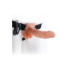 FETISH FANTASY SERIES 7 INCH VIBRATING HOLLOW STRAP-ON WITH BALLS LIGHT