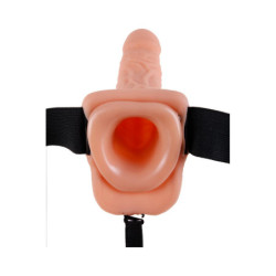 FETISH FANTASY SERIES 9 INCH VIBRATING HOLLOW STRAP-ON WITH BALLS LIGHT