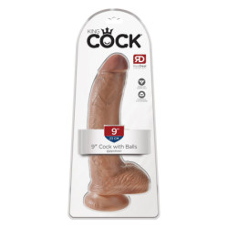 KING COCK 9 INCH COCK WITH BALLS TAN