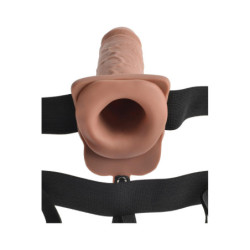 FETISH FANTASY SERIES 7 INCH HOLLOW STRAP-ON WITH REMOTE TAN