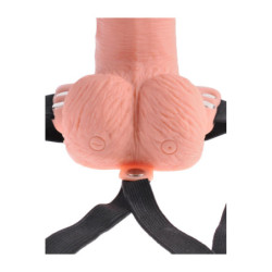 FETISH FANTASY SERIES 6 INCH HOLLOW STRAP-ON WITH REMOTE LIGHT