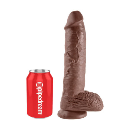 KING COCK 10 INCH COCK WITH BALLS BROWN