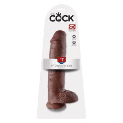 KING COCK 11 INCH COCK WITH BALLS BROWN