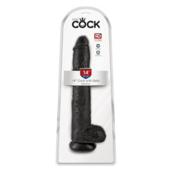 KING COCK 14 INCH COCK WITH BALLS BLACK