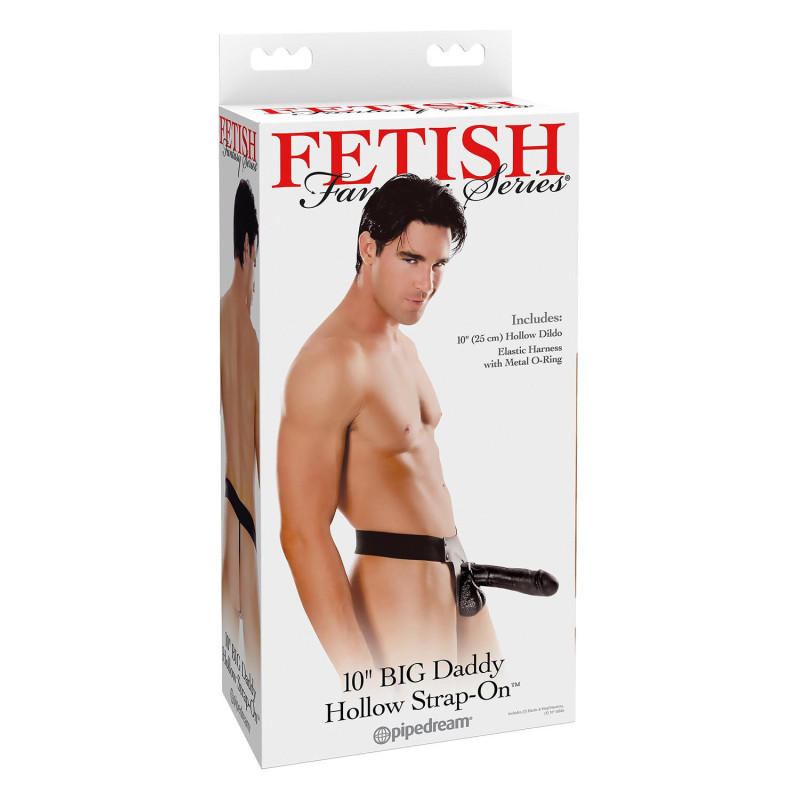 FETISH FANTASY SERIES BIG DADDY HOLLOW 10 INCH STRAP-ON BLACK