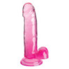 KING COCK CLEAR 7 INCH COCK WITH BALLS PINK