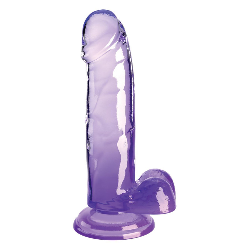 KING COCK CLEAR 7 INCH COCK WITH BALLS PURPLE