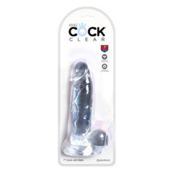 KING COCK CLEAR 7 INCH COCK WITH BALLS CLEAR