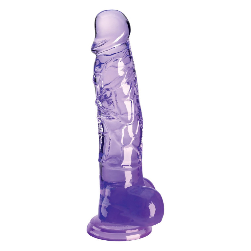 KING COCK CLEAR 8 INCH COCK WITH BALLS PURPLE