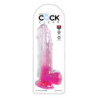 KING COCK CLEAR 9 INCH COCK WITH BALLS PINK