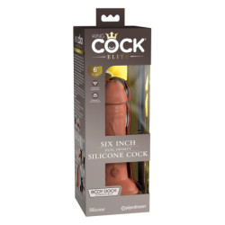 KING COCK ELITE 6 INCH DUAL DENSITY SILICONE COCK TAN