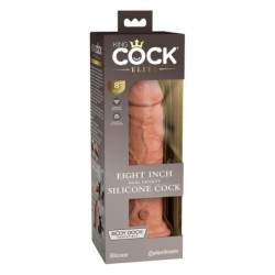 KING COCK ELITE 8 INCH DUAL DENSITY SILICONE COCK TAN