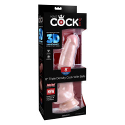 KING COCK PLUS 8 INCH TRIPLE DENSITY FAT COCK WITH BALLS LIGHT