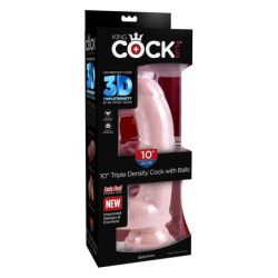 KING COCK PLUS 10 INCH TRIPLE DENSITY COCK WITH BALLS LIGHT