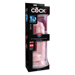 KING COCK PLUS 10 INCH TRIPLE DENSITY FAT COCK WITH BALLS LIGHT