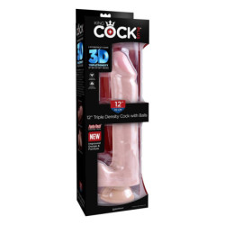 KING COCK PLUS 12 INCH TRIPLE DENSITY COCK WITH BALLS LIGHT