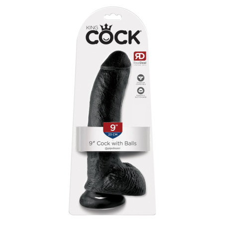 KING COCK 9 INCH COCK WITH BALLS BLACK