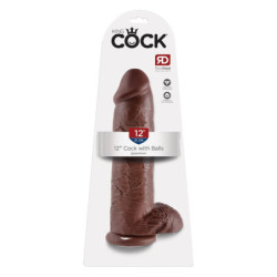 KING COCK 12 INCH COCK WITH BALLS BROWN