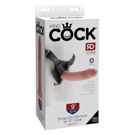 KING COCK STRAP ON HARNESS WITH 9 INCH COCK LIGHT