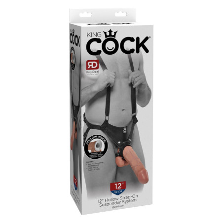 KING COCK 12 INCH HOLLOW STRAP ON SUSPENDER SYSTEM LIGHT