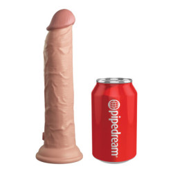 KING COCK ELITE 9 INCH DUAL DENSITY VIBRATING SILICONE COCK WITH REMOTE LIGHT