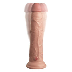 KING COCK ELITE 9 INCH DUAL DENSITY VIBRATING SILICONE COCK WITH REMOTE LIGHT