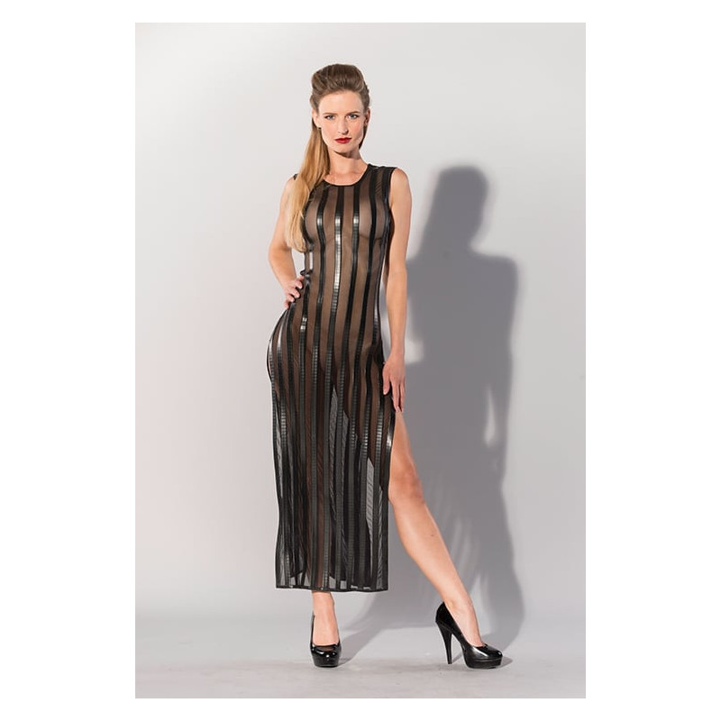 GP PRINTED DATEX STRIPED LONG DRESS