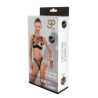 GP LATEX CUPLESS BRA & STRING SET BLACK, XL