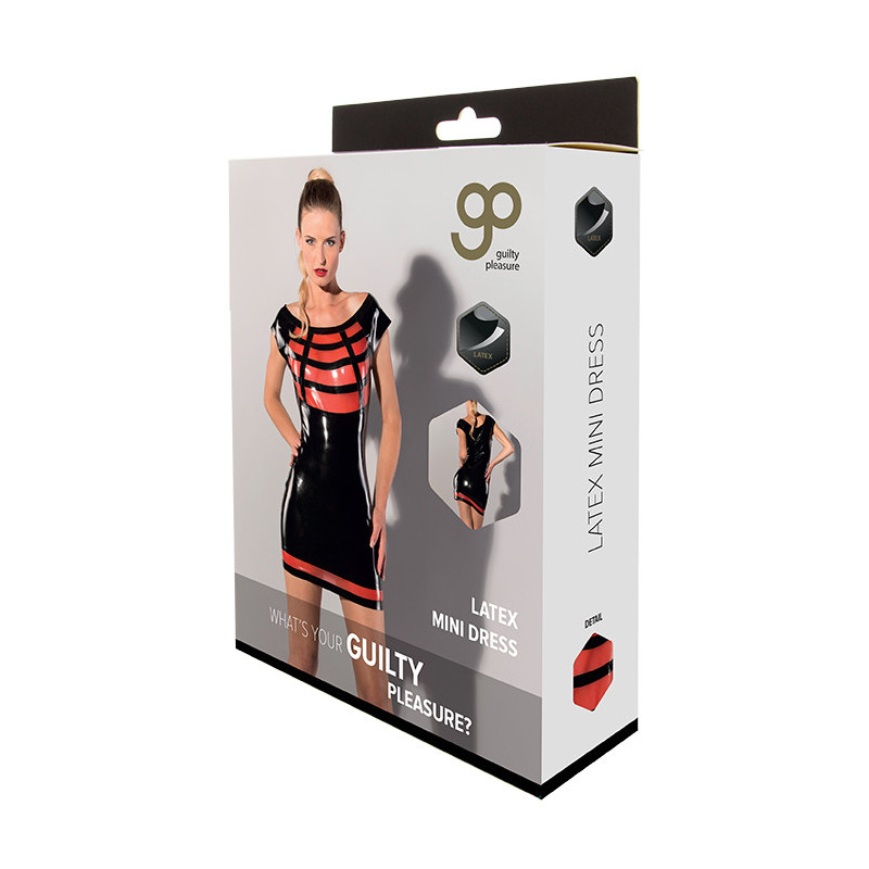 GP LATEX MINI DRESS BLACK, L