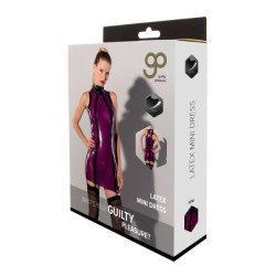 GP LATEX MINI DRESS PURPLE, XL