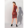 GP PRINTED DATEX STRIPED DRESS RED, XL