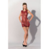 GP PRINTED DATEX STRIPED DRESS RED, L