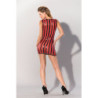 GP PRINTED DATEX STRIPED DRESS RED, L