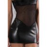 GP WETLOOK HALTER MINI DRESS BLACK, L