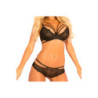 STRAPPED IN BRA AND CHEEKY PANTY SET BLACK , M/L