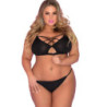 BACK TALK BRA SET BLACK, XL/2XL