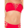 TRUTH OR BARE 2PC BRA SET RED, M/L