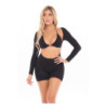 KNOCKOUT 2PC PLAYSUIT SET BLACK, OS