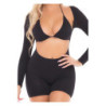 KNOCKOUT 2PC PLAYSUIT SET BLACK, OS