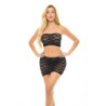 CHECKERED UP 2PC BANDEAU SET BLACK, OS