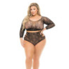 BACK ME UP 2PC SHORT SET BLACK, PLUS SIZE