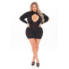 DEVILISH BACKLESS DRESS BLACK, PLUS SIZE